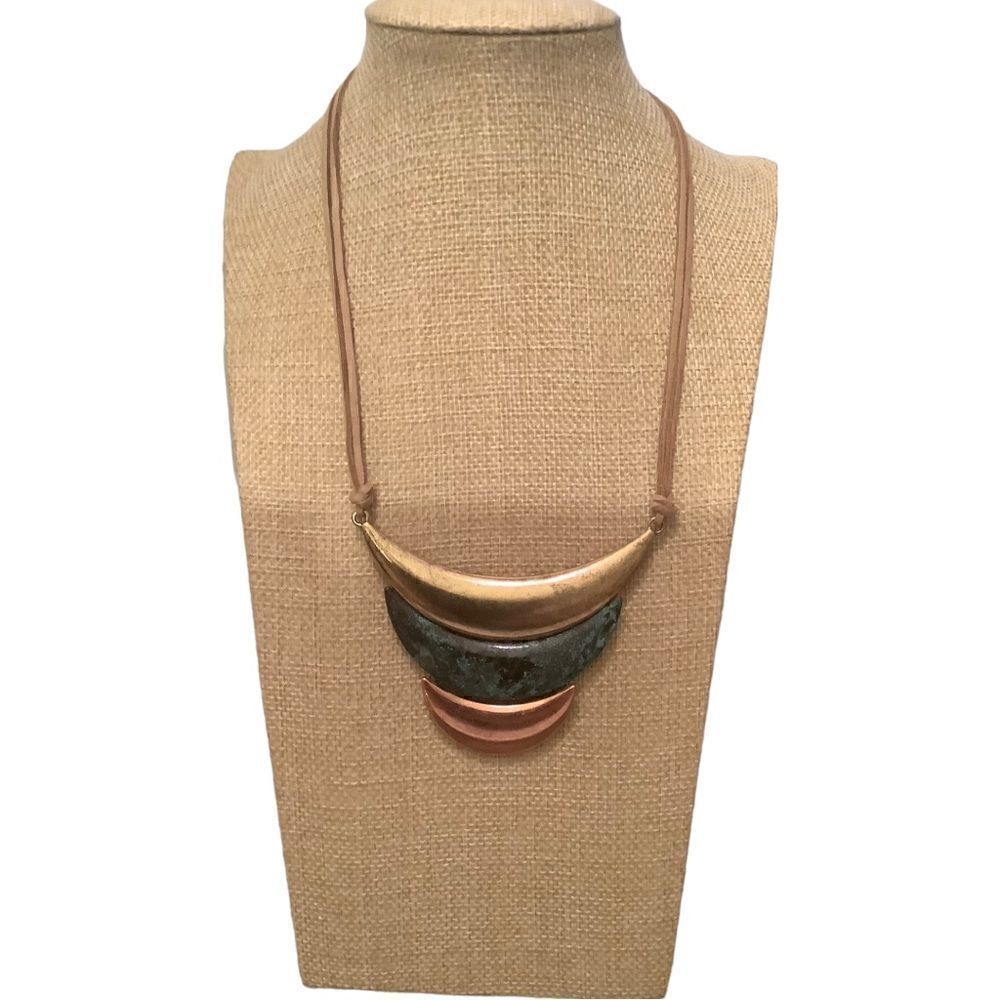 Chico’s triple plated leather cord necklace. NWOT